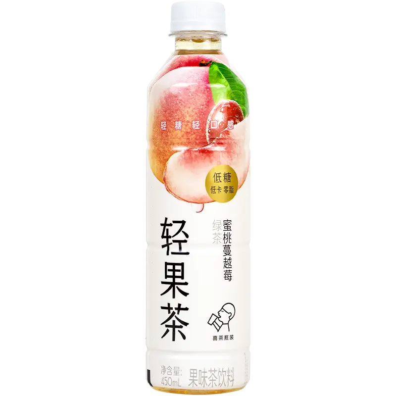 喜茶轻果茶蜜桃蔓越莓绿茶450ml