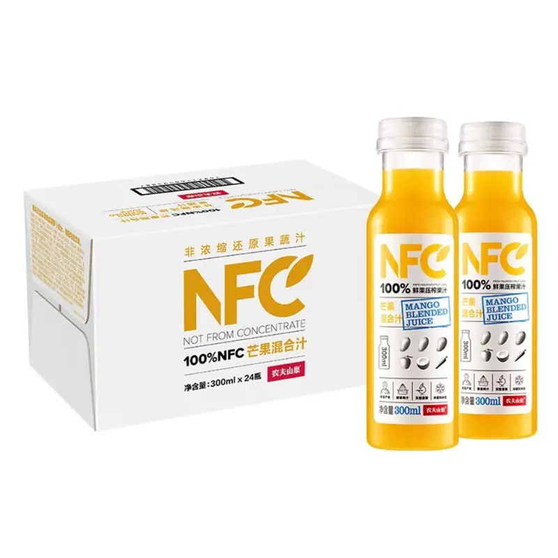 【整箱】农夫山泉 100%NFC芒果混合汁 300ml*24瓶/箱