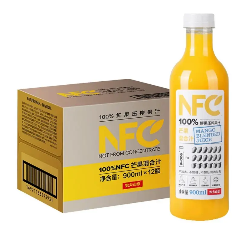 【整箱】农夫山泉 100%NFC芒果混合汁 900ml*12瓶/箱