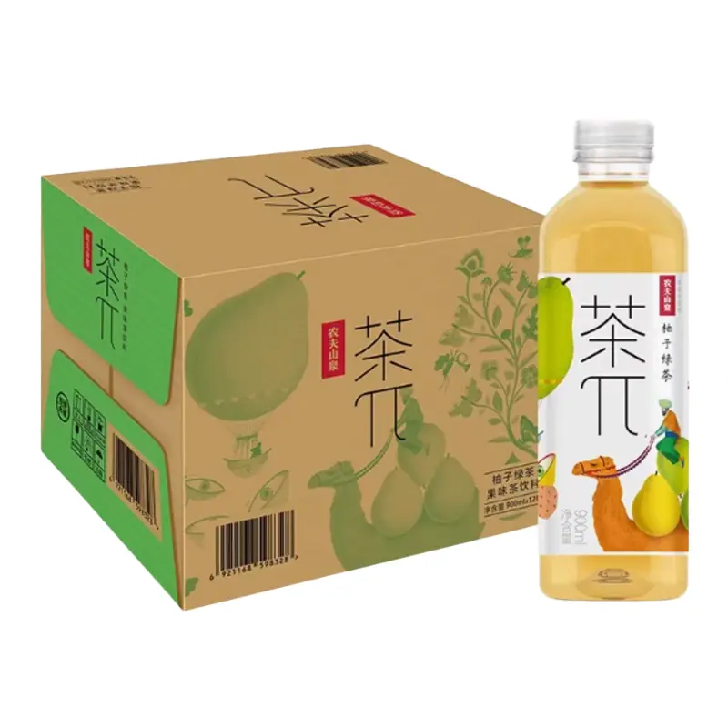 【整箱】农夫山泉 茶π 柚子绿茶 900ml*12瓶/箱