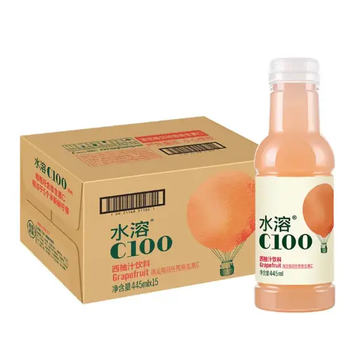 【整箱】农夫山泉 水溶C100 西柚汁饮料 445ml*15瓶/箱
