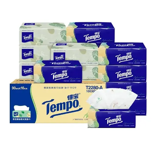 [A694750991074] T2280 得宝抽取式面巾纸 16提×(3+1)包×90抽(杉青果印花)