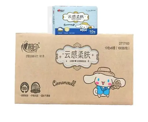 DT17100心相印 3层无香云感柔肤抽纸 大耳狗联名款 100抽*10包