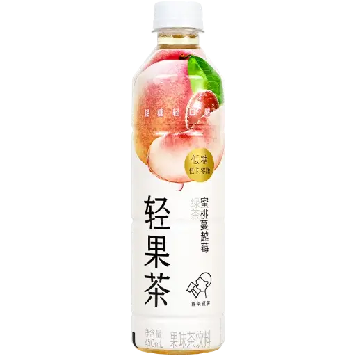喜茶轻果茶蜜桃蔓越莓绿茶450ml